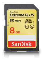 SanDisk SDSDXS 8GB Extreme Plus SDHC Class 10 80MBs for Website.jpg